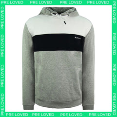 Ben Sherman Panelled Mens Grey Hoodie - Dirty