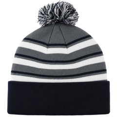 Puma WRMLBL Stripe Pom Navy/Grey Golf Beanie