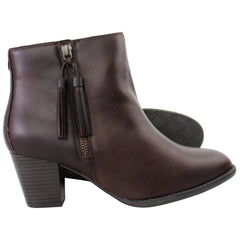 Vionic Madeline Womens Brown Heeled Boots