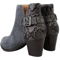 Vionic Naomi Snake Womens Grey Heeled Boots