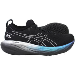 Asics Gel-Nimbus 25 Platinum Womens Black Running Shoes