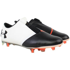 Under Armour UA Spotlight Black Leather FG Mens Black/White Football Boots