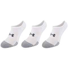Under Armour 3-Pack HeatGear No Show Kids White Socks