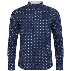 Scotch & Soda Printed Mens Navy Shirt