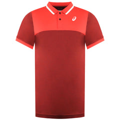 Asics Court Mens Red Tennis Polo Shirt