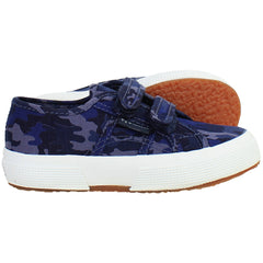 Superga Camo Ripstop Kids Blue Plimsolls