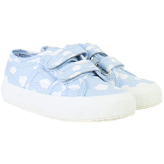 Superga Cloud Print Kids Blue Plimsolls