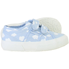 Superga Cloud Print Kids Blue Plimsolls