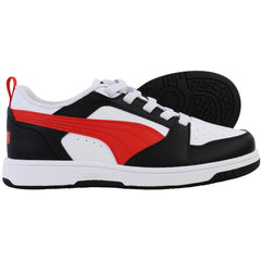 Puma Rebound V6 Low Kids White/Red Trainers