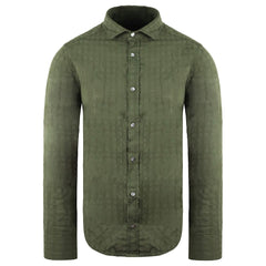 Emporio Armani Custom Fit Mens Green Shirt