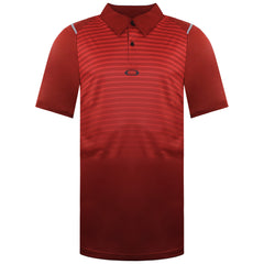 Oakley Striped Mens Red Golf Polo Shirt