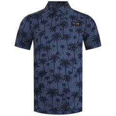 Puma x PTC Palm Print Mens Navy Golf Polo Shirt