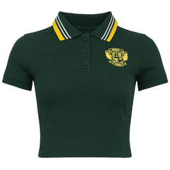 Puma x Rihanna Fenty Cropped Womens Dark Green Polo Shirt