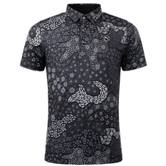 Puma Cloudspun Bloom Camo Mens Black Golf Polo Shirt