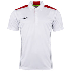 Mizuno Hex Rect Mens White Polo Shirt