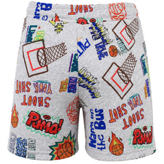 Puma HOOPS AOP Kids Grey Shorts