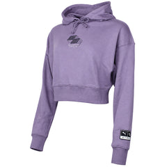 Puma x HYROX Womens Purple Cropped Hoodie