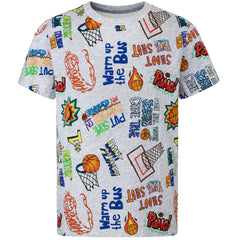 Puma HOOPS AOP Kids Grey T-Shirt
