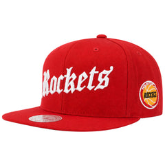 Mitchell & Ness NBA Houston Rockets Old English Faded Red Cap