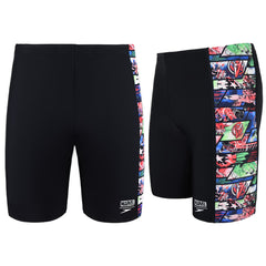 Speedo All Over Print Marvel Avengers Mens Black Jammers