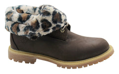 Timberland Authentic Teddy Roll Top Womens Brown Boots