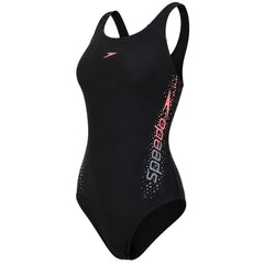 Speedo Placement Muscleback Womens Black Swimsuit
