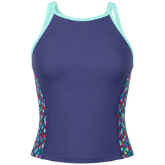 Speedo Astro Pop Racerback Tankini Womens Blue Swimsuit