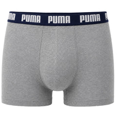 Puma 2-Pack Basic Mens Grey/Navy Boxer Shorts