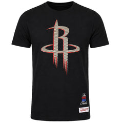 Mitchell & Ness NBA Houston Rockets Gold Logo Mens Black T-Shirt