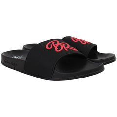 Born Rich Barreca Mens Black/Pink Sliders