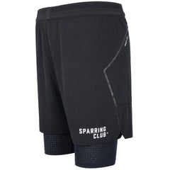BoxRaw Sparring Club 2in1 Mens Black Shorts