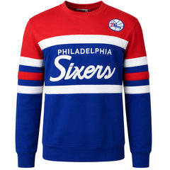 Mitchell & Ness NBA Philadelphia 76ers Head Coach Mens Blue Sweater