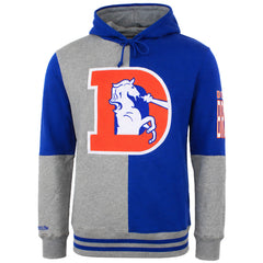 Mitchell & Ness NFL Denver Broncos Split Color Mens Blue/Grey Hoodie