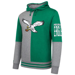 Mitchell & Ness NFL Philadelphia Eagles Split Color Mens Grey/Green Hoodie