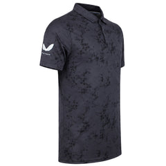 Castore Club Geo Print Mens Black Golf Polo Shirt