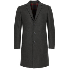 Hackett Unstructure Mens Black Wool Coat