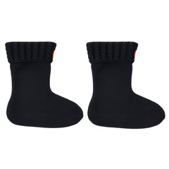 Hunter Recycled Mini Cable Kids Black Boot Socks