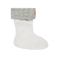 Hunter 6-Stitch Cable Kids Grey Boot Socks