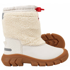 Hunter Wanderer Sherpa Kids Off White Snow Boots