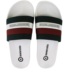 Lambretta Prince Mens White/Green Sliders