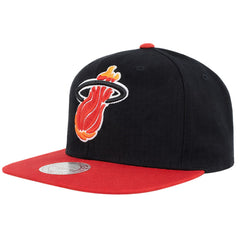 Mitchell & Ness NBA Miami Heat XL Logo 2 Tone Black/Red Cap