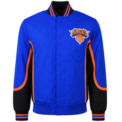 Mitchell & Ness NBA New York Knicks 75th Warmp Up Mens Blue Jacket