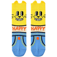 Happy Socks 1-Pack Yellow Cat Logo