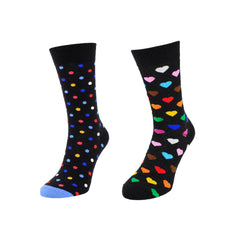 Happy Socks 2-Pack Black Heart Dot