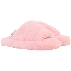 Penguin 2 Fluffy Kids Pink Slippers