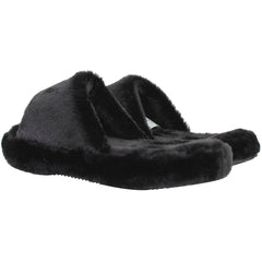 Ralph Lauren Fur Womens Black Slippers