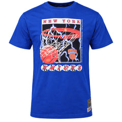 Mitchell & Ness NBA New York Knicks Lightning Hoop Mens Blue T-Shirt