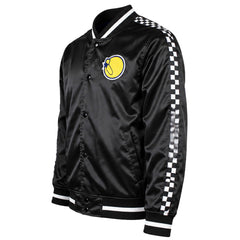 Mitchell & Ness NBA Golden State Warriors Checked Satin Mens Black Jacket