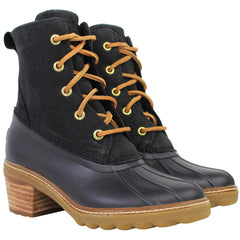Sperry Saltwater Heel Snake Womens Black Boots