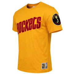 Mitchell & Ness NBA Houston Rockets Champ City Mens Yellow T-Shirt